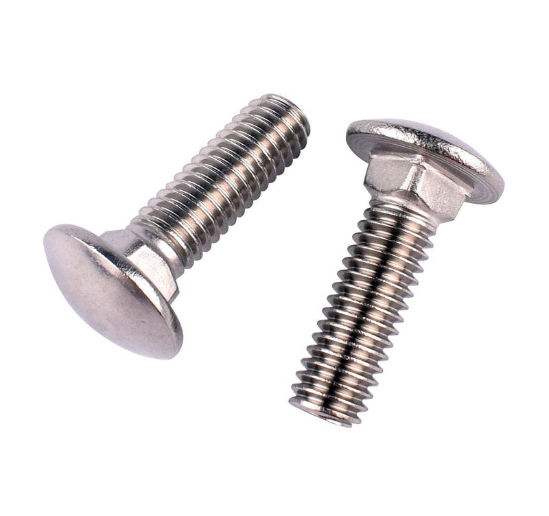 VAMUOEFL 3/8-16 x 2-1/2" Carriage Bolts Screws, 18-8 Stainless Steel 304, Round Head, Square Neck, UNC Fully Machine Coarse Threaded,10Pcs - Image 1